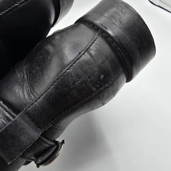 Ariat Windsor womans black leather strappy buckle ankle boots booties size 8
